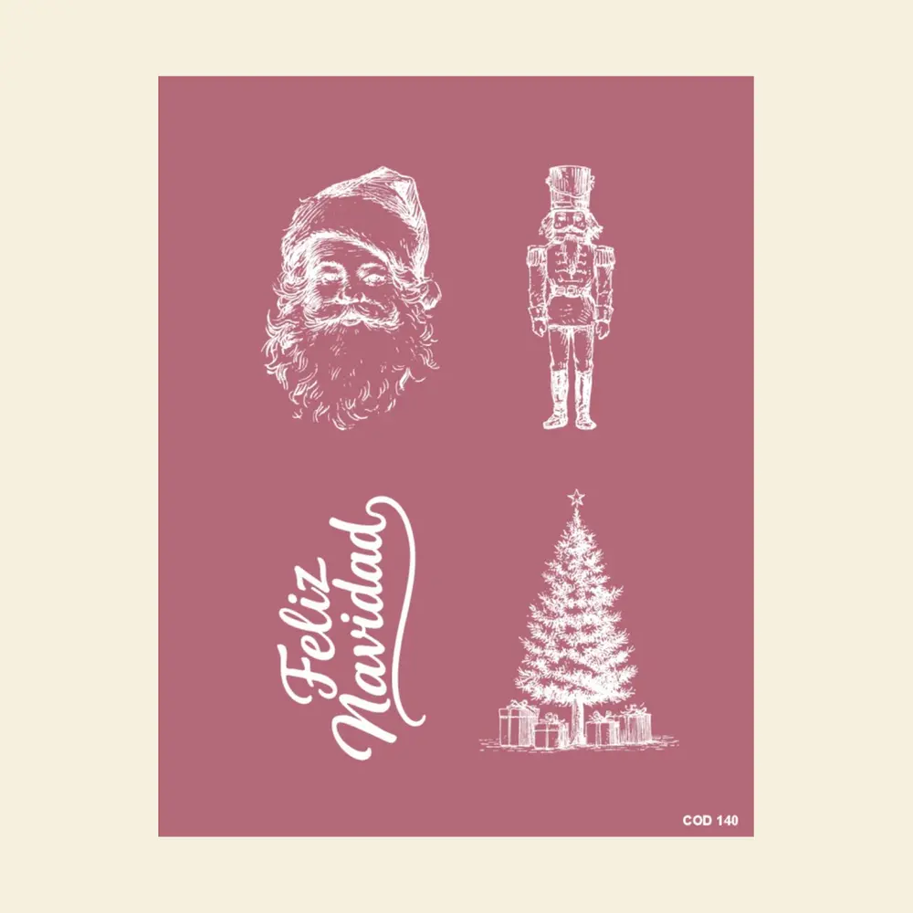 Silk Screen Printing 140 Navidad Papá Noel Vintage Chablom