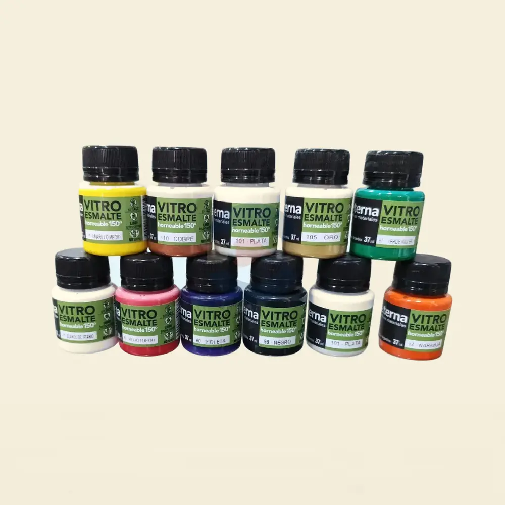 Combo 12 colores x37ml Vitro Esmalte Eterna 150°