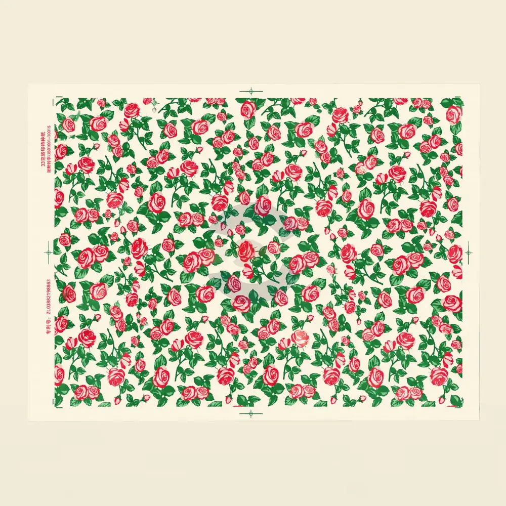 Papel de Transferencia Floral Rosas Rojas 52 x 37 cm