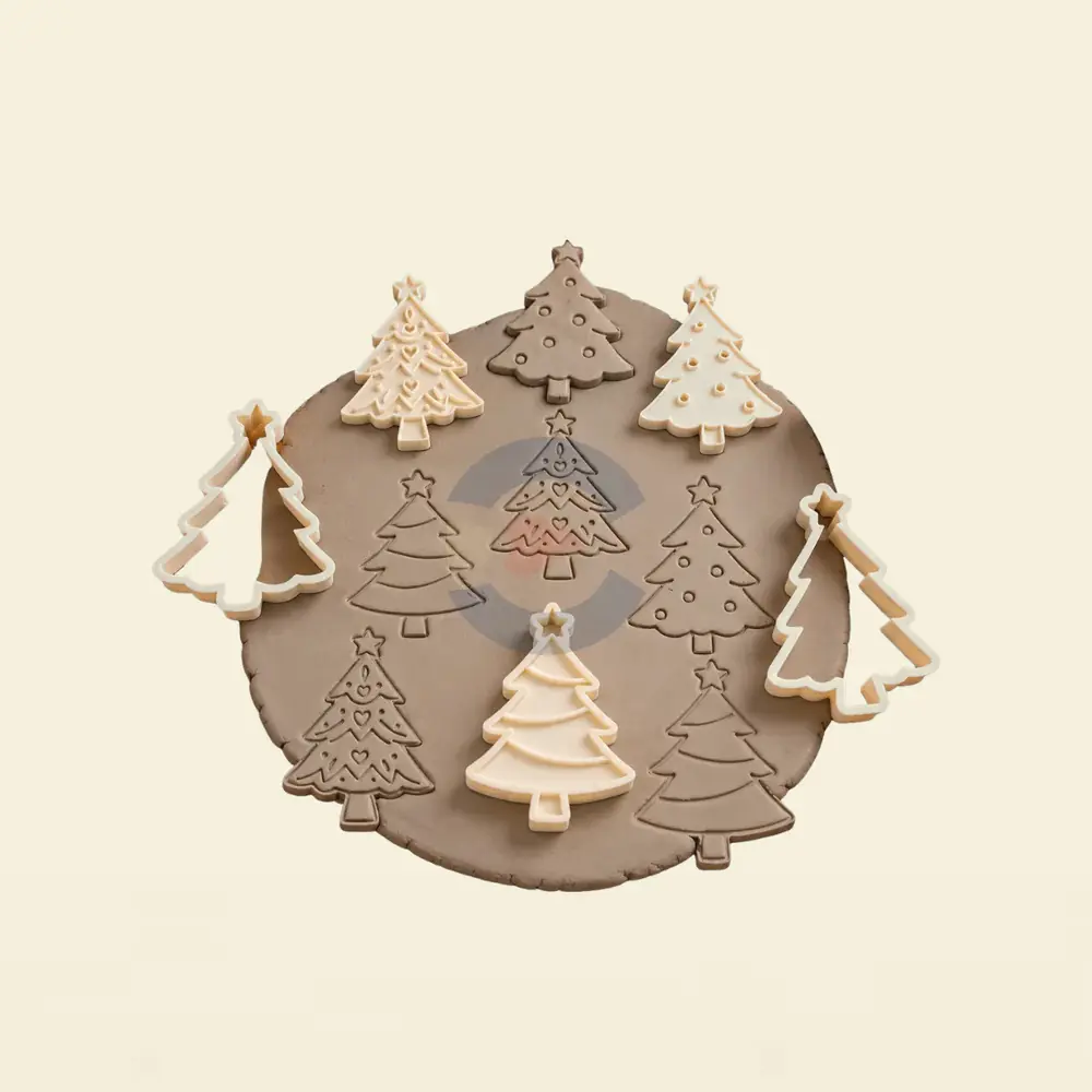 Kit Sellos y Cortantes Pinos Navideños