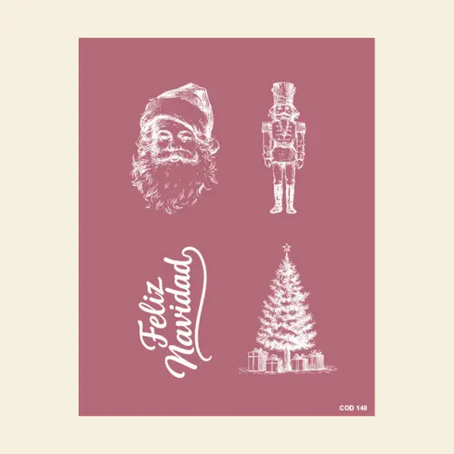 Silk Screen Printing 140 Navidad Papá Noel Vintage Chablom