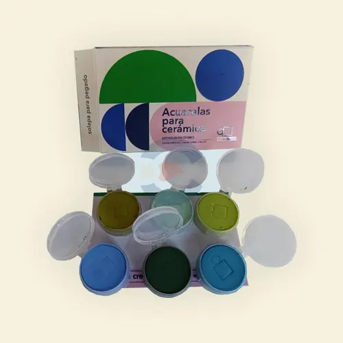 Set de Acuarelas Flor de Diseño Colores Fríos x 6