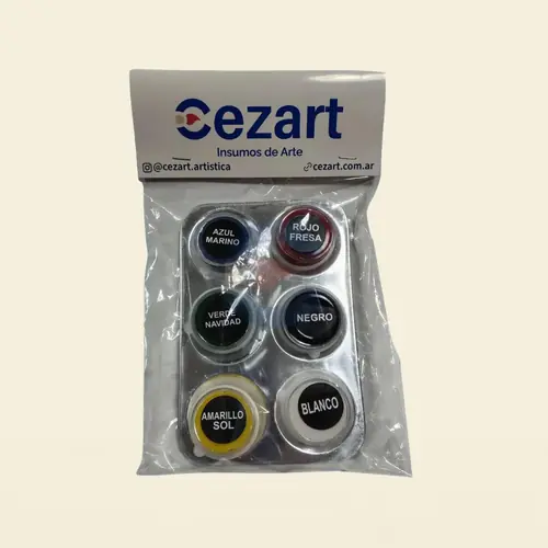 Set de Acuarelas Cezart Colores Principales x 6 + Paleta Mezcladora