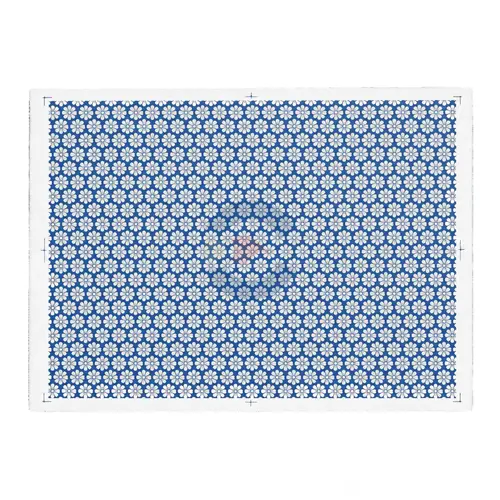 Papel de Transferencia Floral Margaritas Blancas Fondo Azul 52 x 37 cm