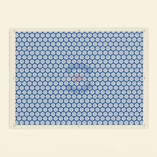 Papel de Transferencia Floral Margaritas Blancas Fondo Azul 52 x 37 cm